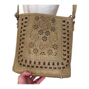 NWOT Elegant Tan Crossbody Bag.